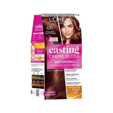 Tinta de Cabelo Casting Creme Gloss de L’Oréal Paris 670 Chocolate com Pimenta 246g