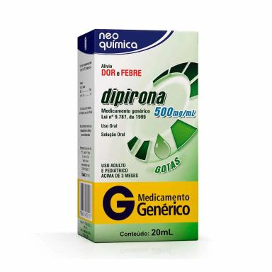 Dipirona Monoidratada 500mg/ml Solução Gotas 20ml Neo Química Genérico