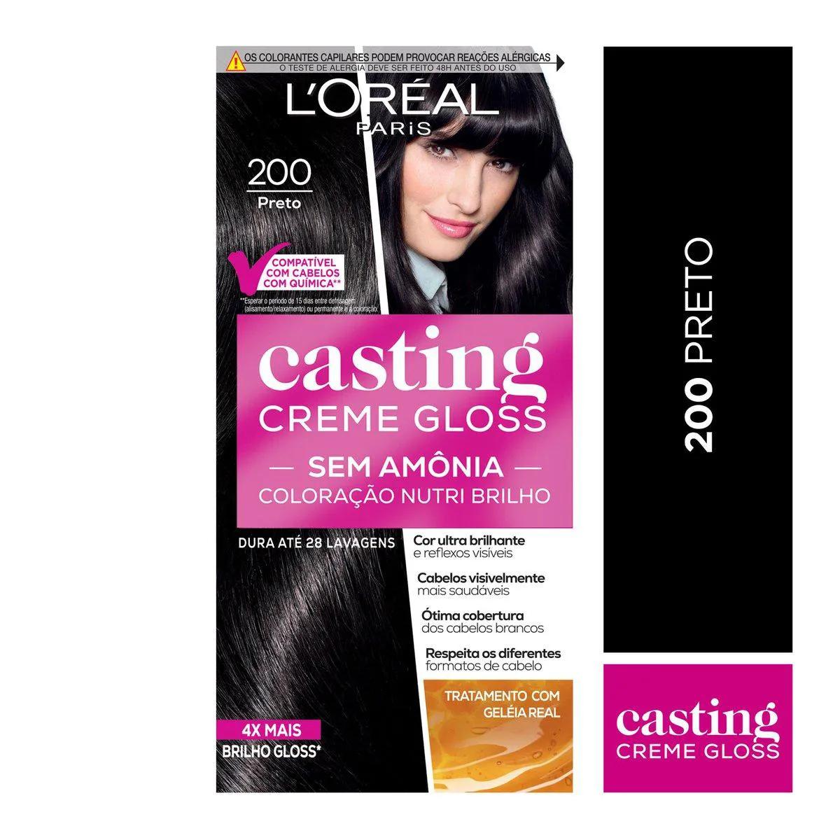 Tinta de Cabelo Casting Creme Gloss de L’Oréal Paris 200 Preto 246g