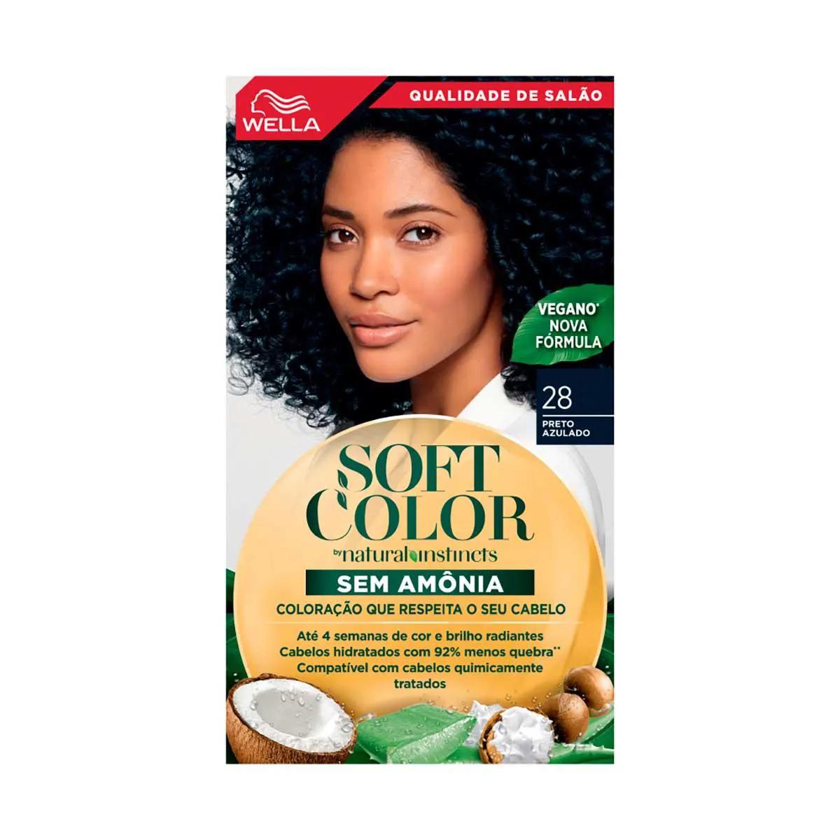 Tintura Wella Soft Color 28 Preto Azulado com 1 unidade