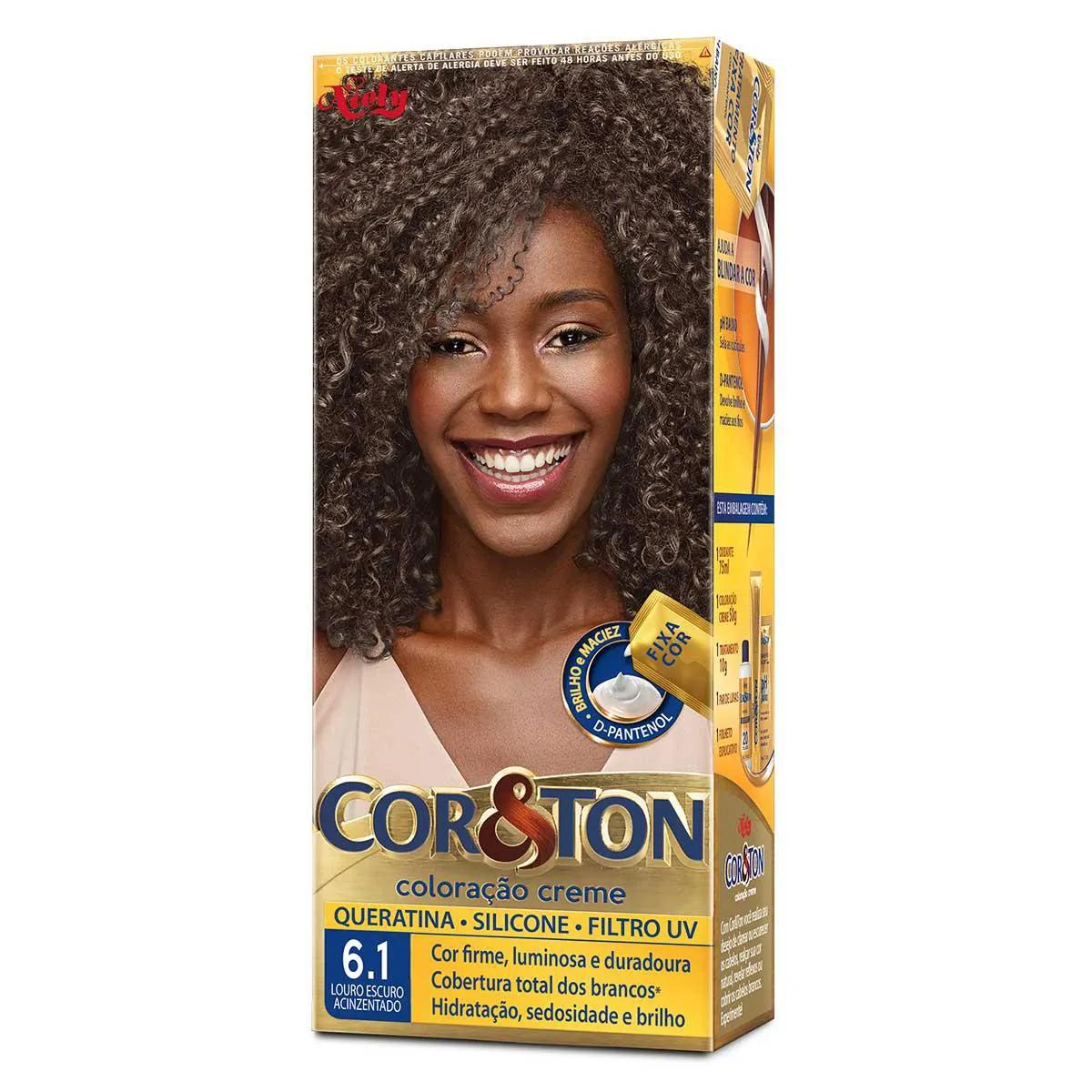 Tintura Cor&Ton Niely 6.1 Louro Escuro Acinzentado