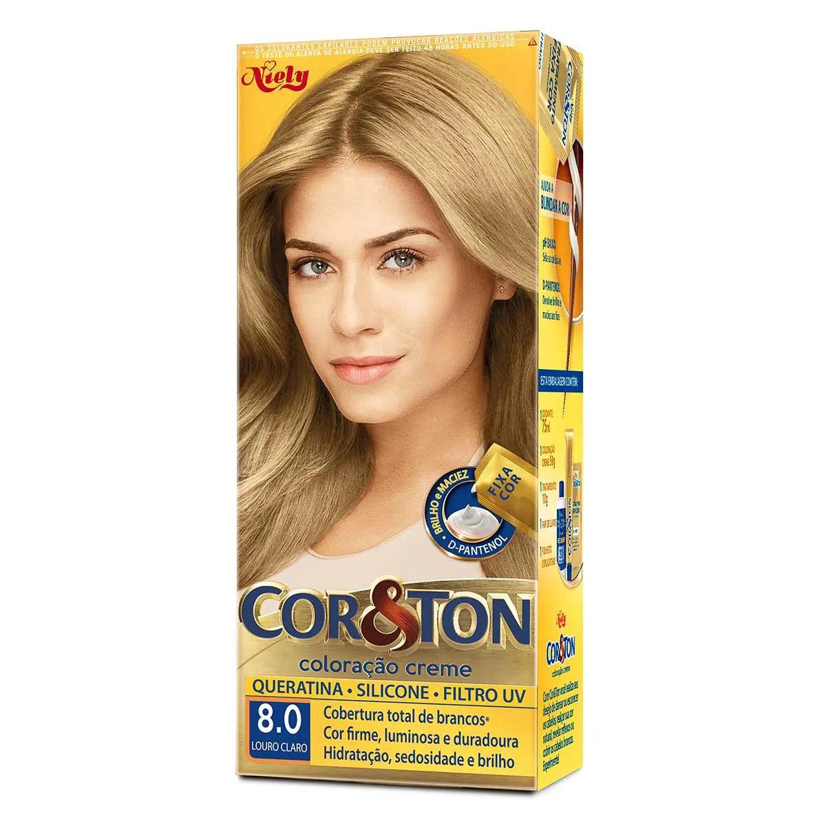 Tintura Cor&Ton Niely 8.0 Louro Claro com 1 unidade