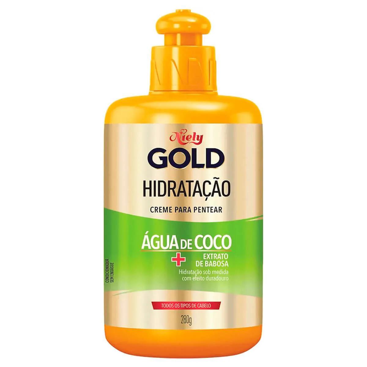 Creme para pentear Niely Gold Hidratação Água de Coco + Extrato de Babosa com 280ml