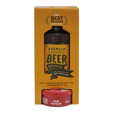 Kit QOD Barber Shop Premium Special Beer Shampoo com 220ml + Pomada Capilar com 70g