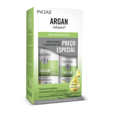 Kit Inoar Argan Infusion Reconstrução com 1 Shampoo de 500ml + 1 Condicionador de 250ml
