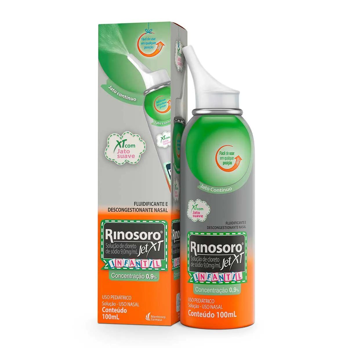 Rinosoro Jet XT Infantil 0,9% Descongestionante Spray Jato Suave 100ml