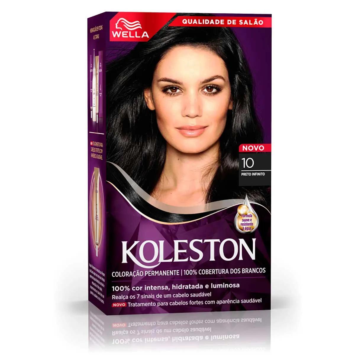 Tintura Creme Koleston Noites Iluminadas 10 Preto Infinito com 1 Unidade