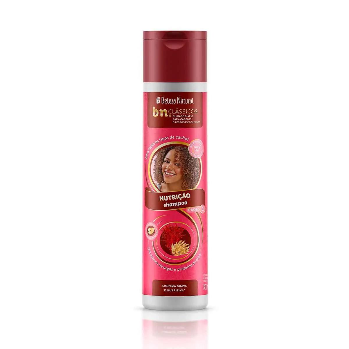Shampoo Beleza Natural Clássicos Nutrição Cabelos Crespos e Cacheados com 300ml