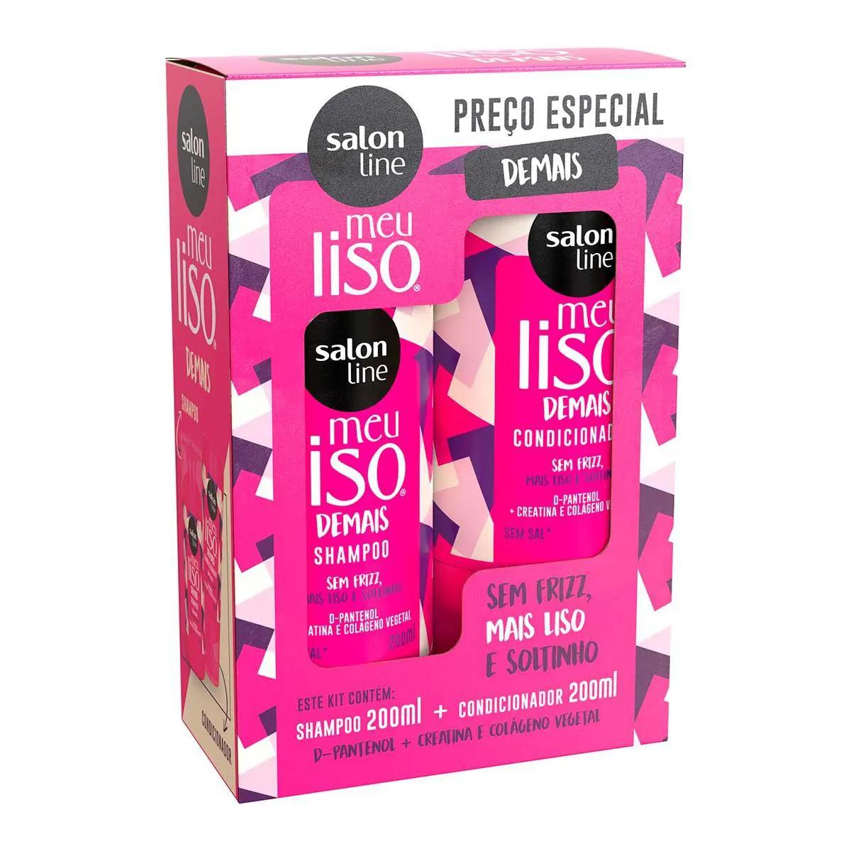 Kit Salon Line Meu Liso Demais Shampoo + Condicionador com 200ml cada