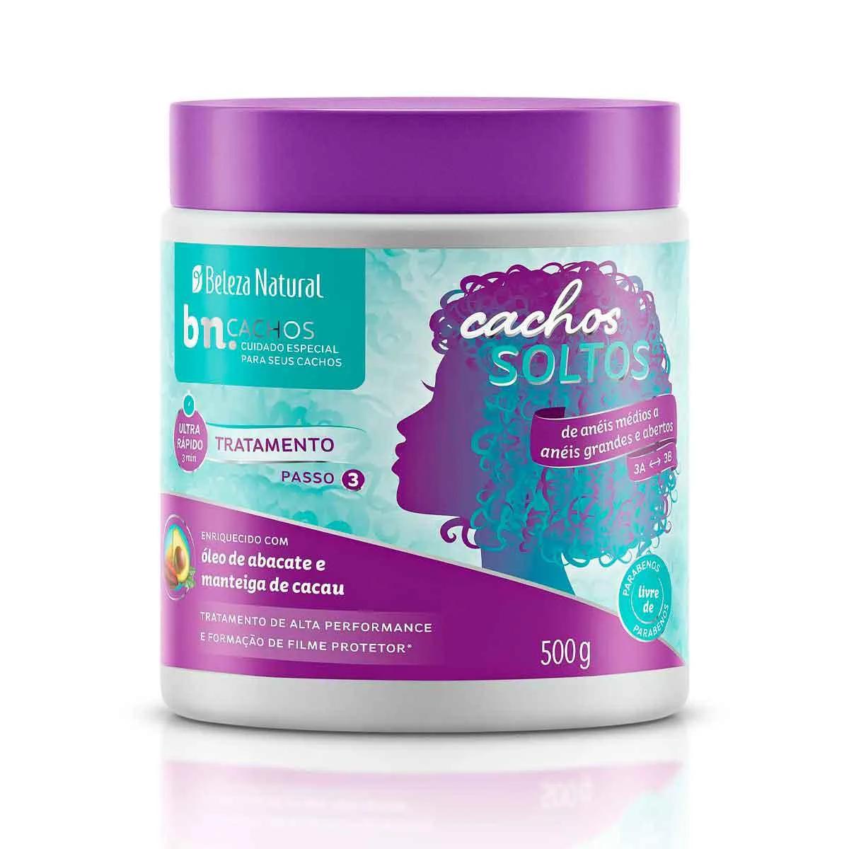 Máscara de Tratamento Capilar Beleza Natural Cachos Soltos com 500g