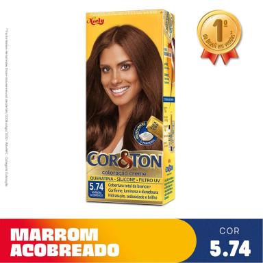 Tintura Cor&Ton Niely 5.74 Marrom Acobreado com 1 Unidade