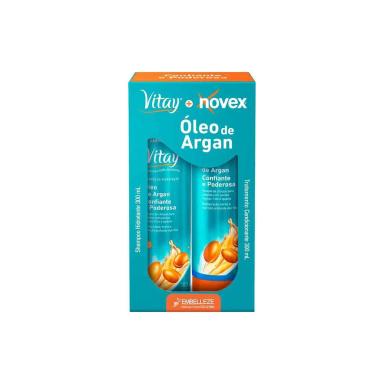 Kit Novex Óleo de Argan Shampoo Vitay 300ml + Condicionador 300ml