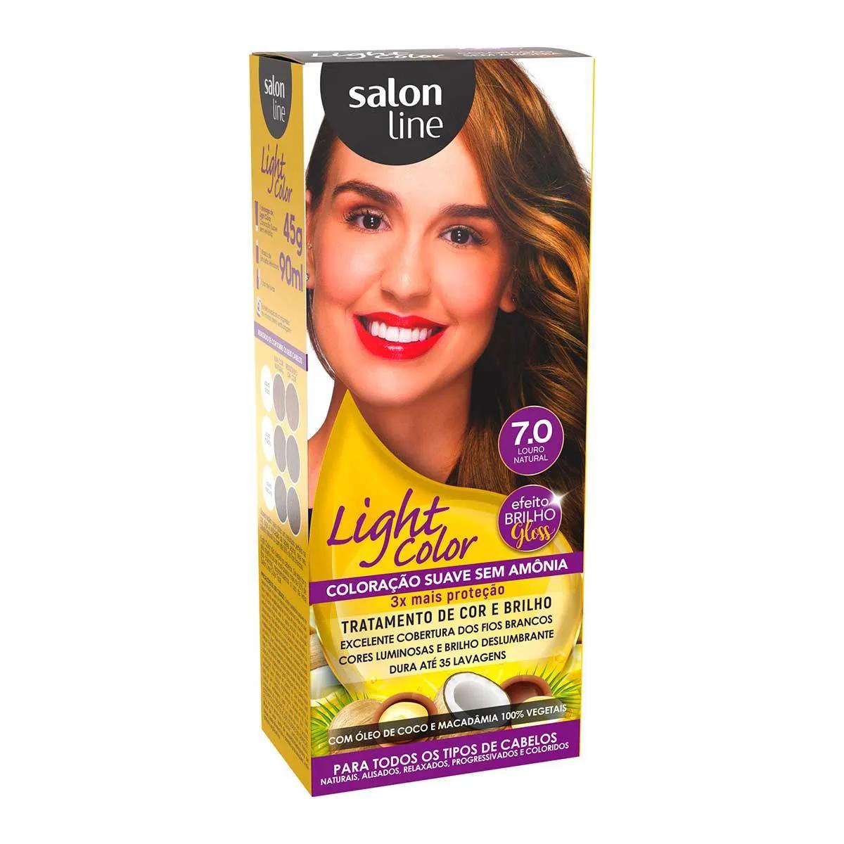 Coloração Suave Salon Line Light Color 7.0 Louro Natural com 1 unidade