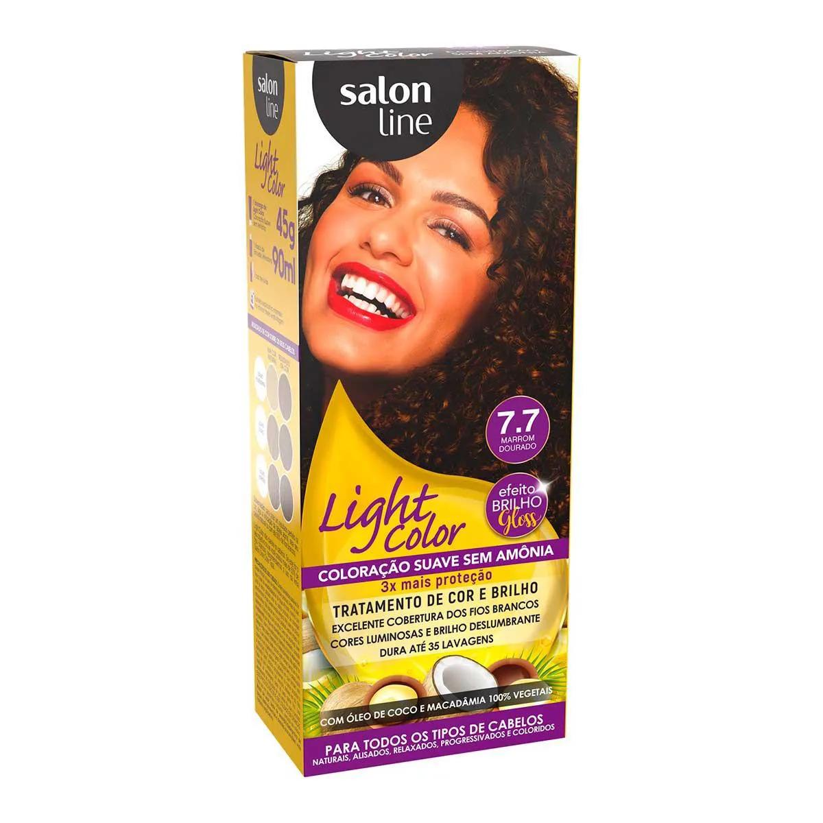 Coloração Suave Salon Line Light Color 7.7 Marrom Dourado com 1 unidade