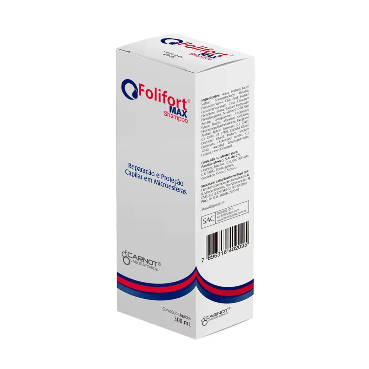 Shampoo Antiqueda Folifort Max Carnot com 300ml