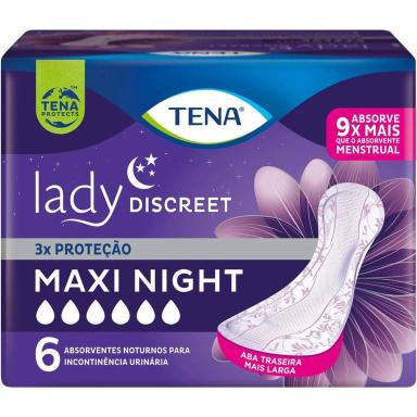 Absorvente Tena Lady Maxi Night com 6 Unidades