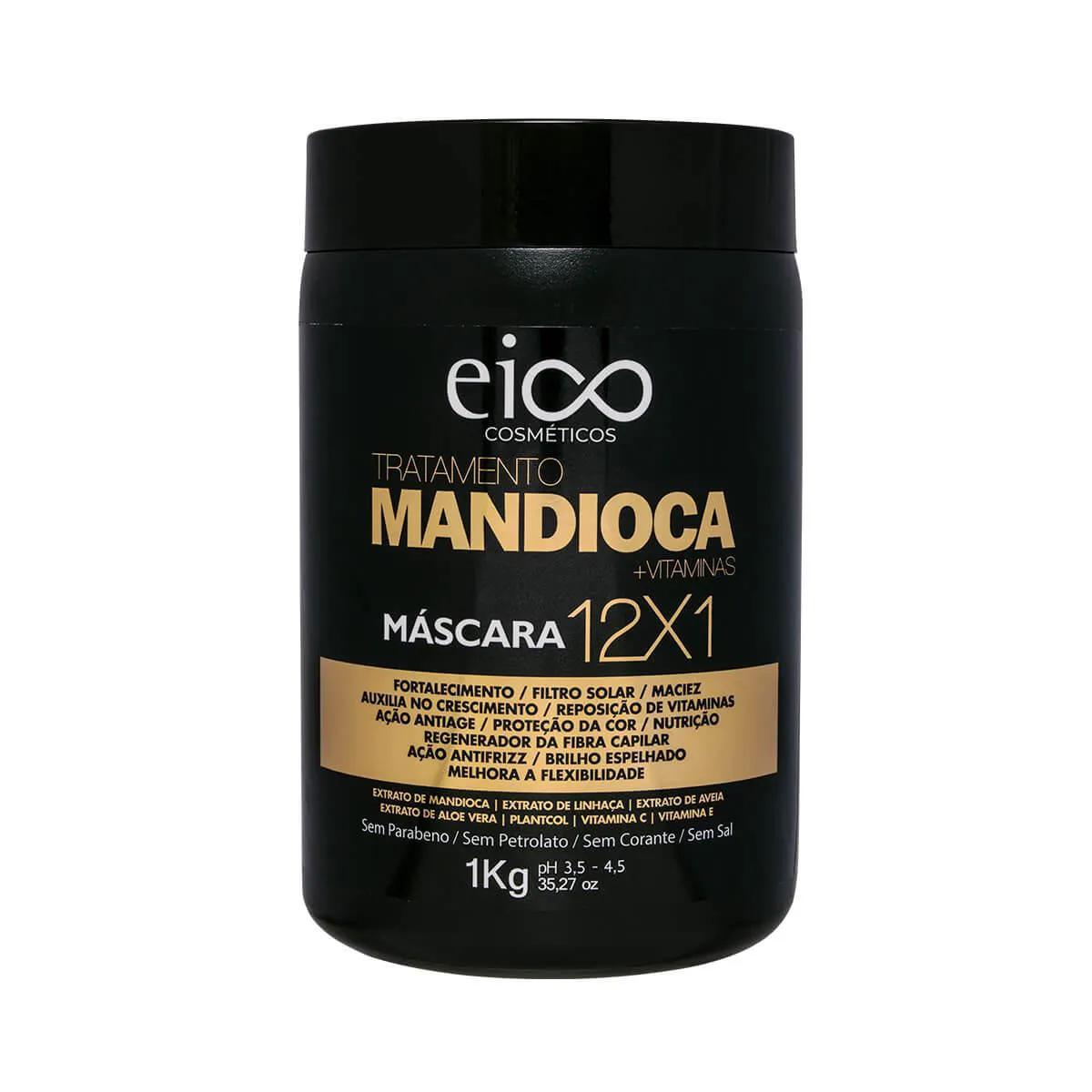 Máscara de Tratamento Capilar Eico Cosméticos Mandioca 12 em 1 com 1kg