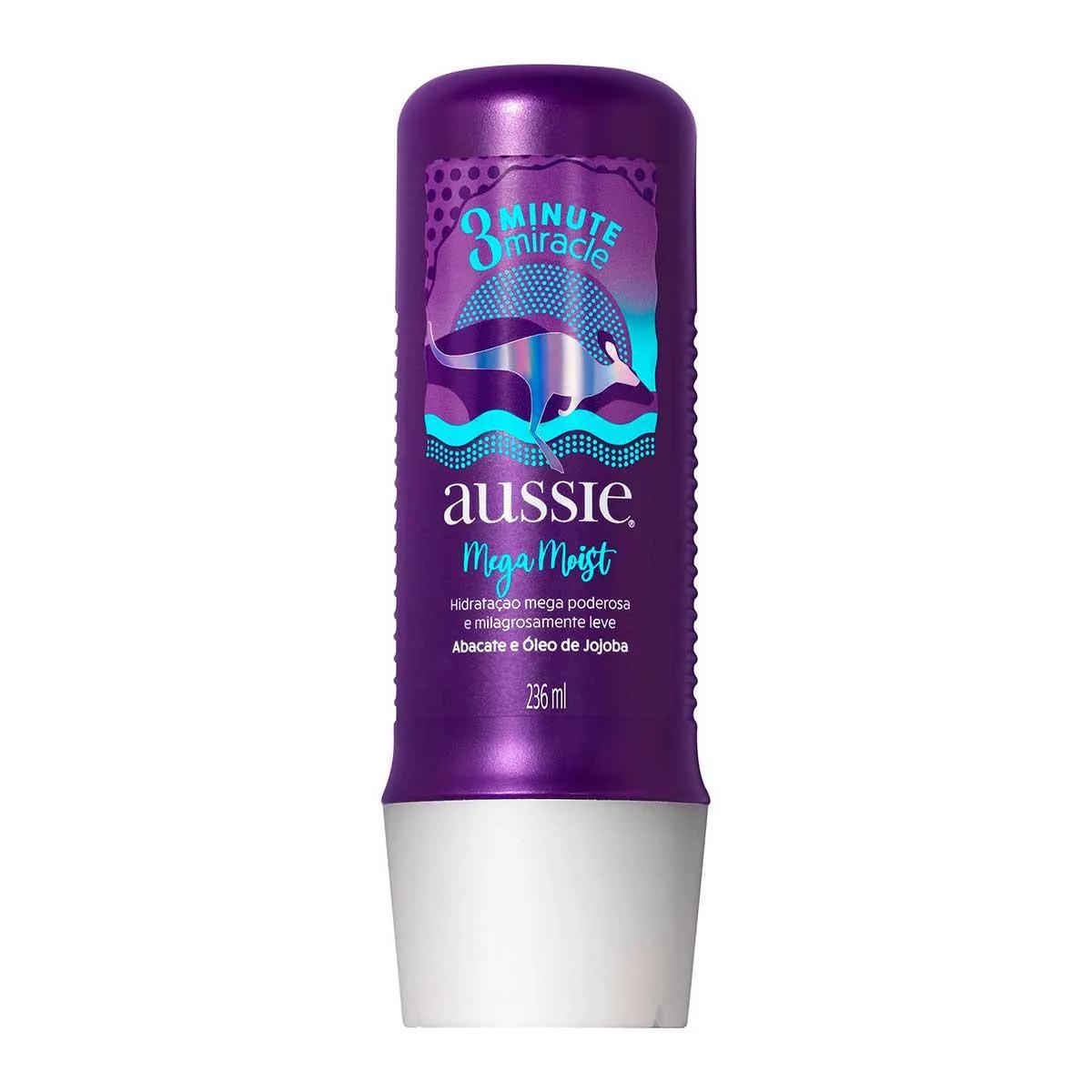 Creme de Tratamento Aussie 3 Minutos Miracle Mega Moist com 236ml