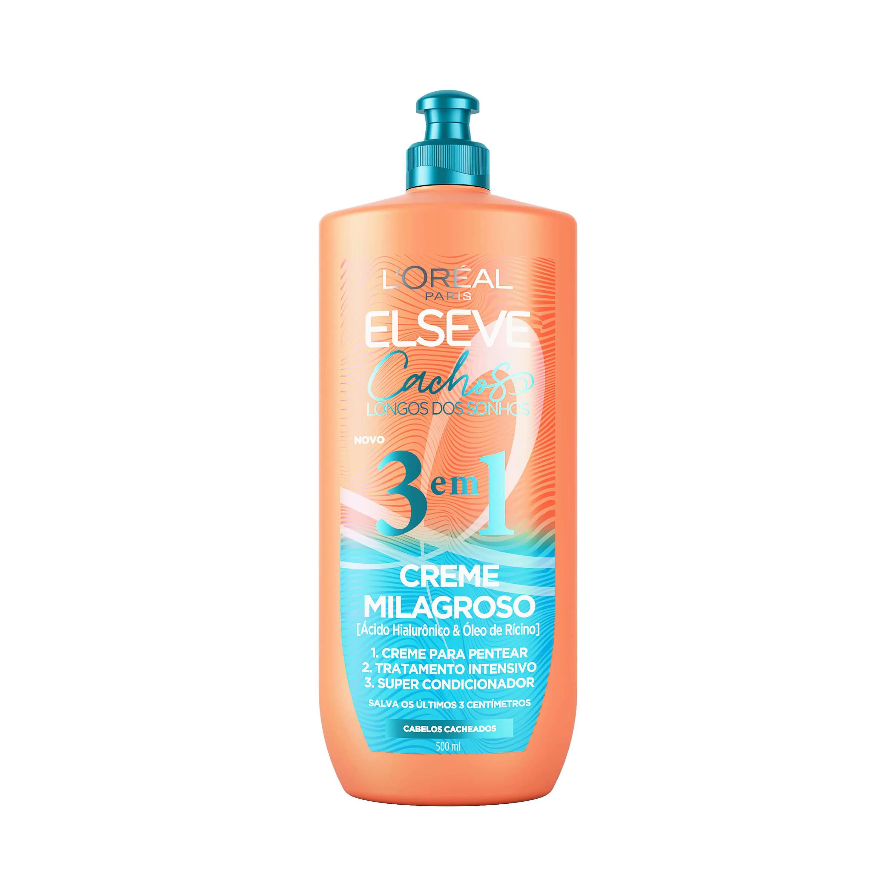 Creme Milagroso 3 em 1 L'Oréal Paris Elseve Cachos Longos dos Sonhos 500ml