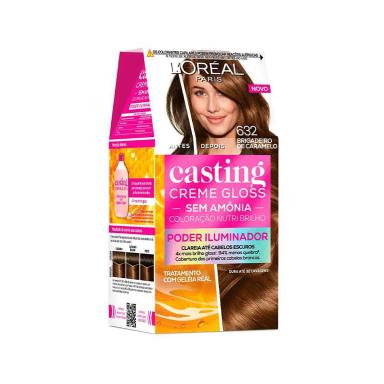 Tinta de Cabelo Casting Creme Gloss - Poder Iluminador de L’Oréal Paris 632 Brigadeiro de Caramelo 230g