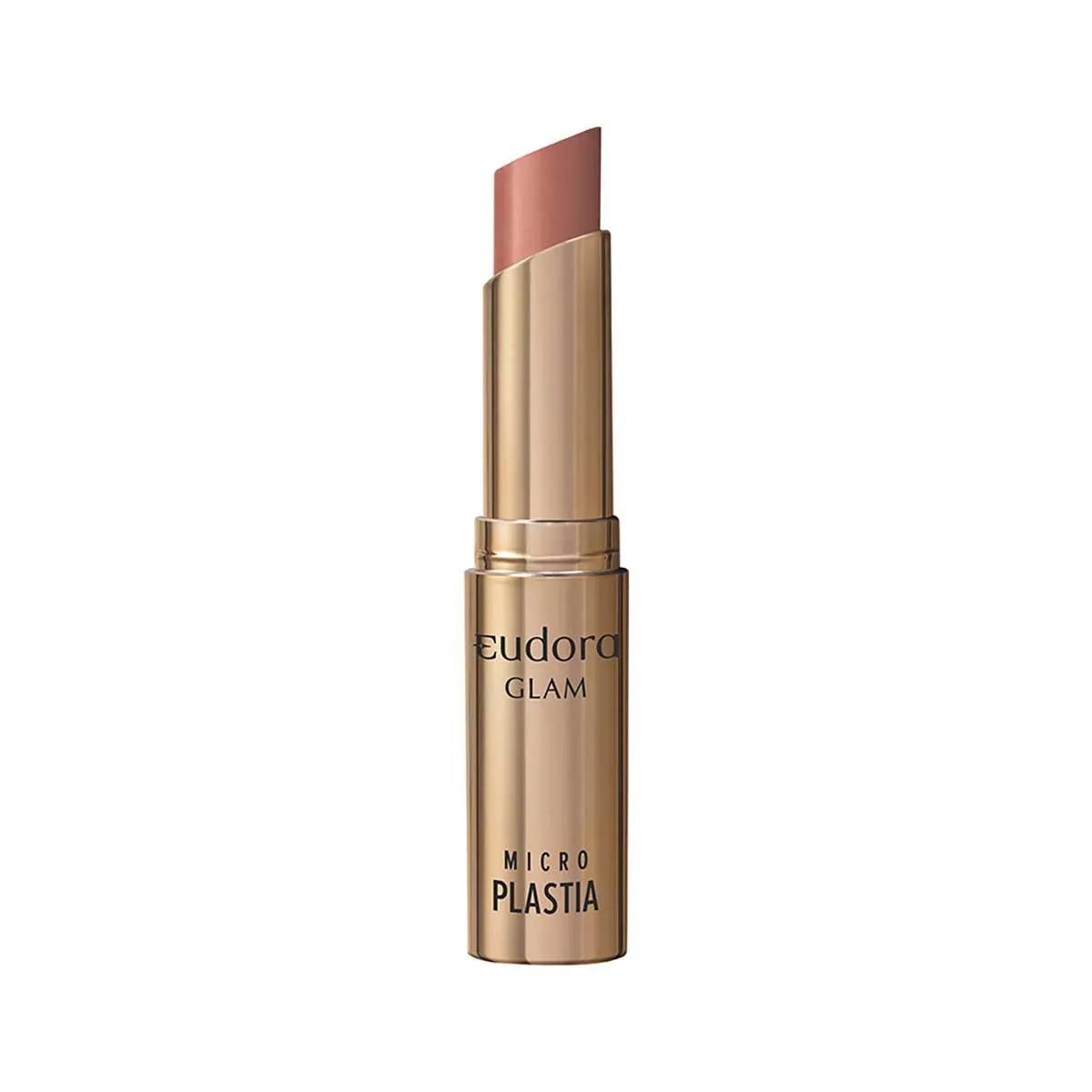 Batom Eudora Glam Micro Plastia Nude Rosado 3,3g