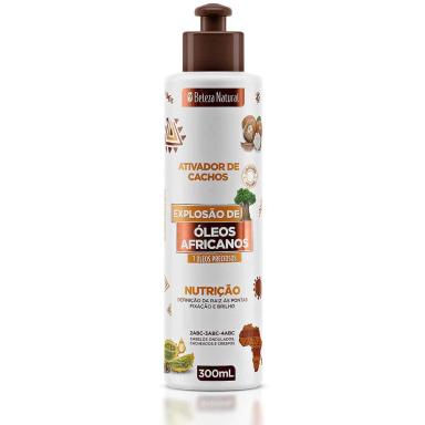 Creme Ativador de Cachos Explosão de Óleos Africanos Beleza Natural 300ml