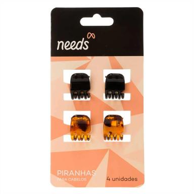 Conjunto de Mini Piranhas Preta e Tartaruga para Cabelo Needs