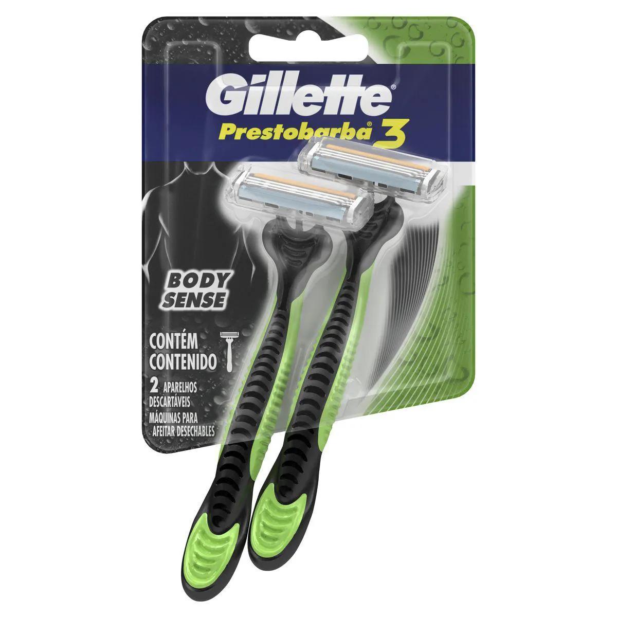 Gillette Prestobarba 3 Body Sense Barbeador Descartável com 2 unidades