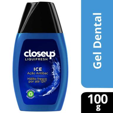 Pasta de Dente em Gel Closeup Liquifresh Ice Antibacteriano com Flúor de 100g
