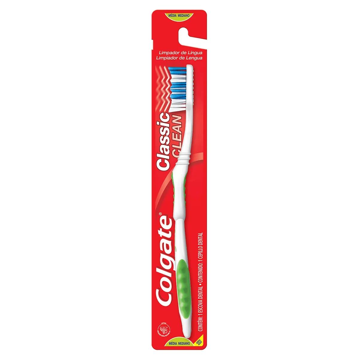Escova de Dente Colgate Classic Clean Média com 1 unidade
