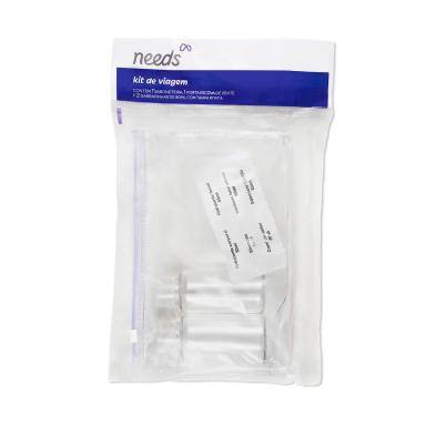 Kit de Viagem Needs com 1 Saboneteira + 2 Frascos + 1 Porta Escova de Dentes
