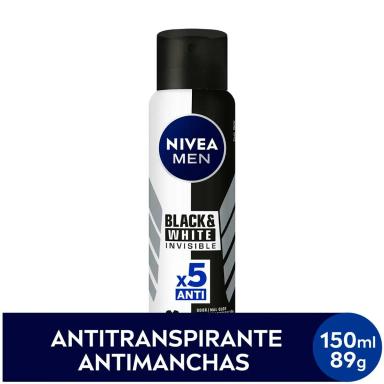 Desodorante Nivea Men Black&White Invisible Masculino Antitranspirante Aerosol com 150ml