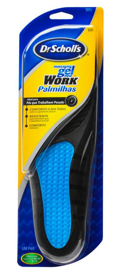 Palmilhas Massaging Gel Work Dr. Scholl's Total Conforto com 1 par
