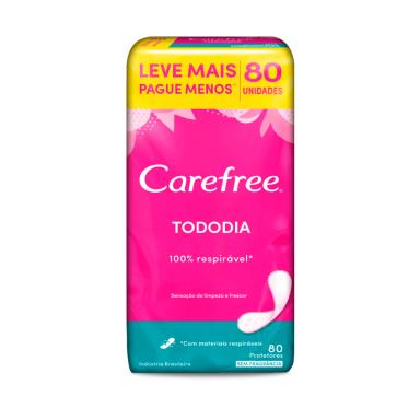 Protetor Diário Carefree Tododia Sem Perfume 80 unidades