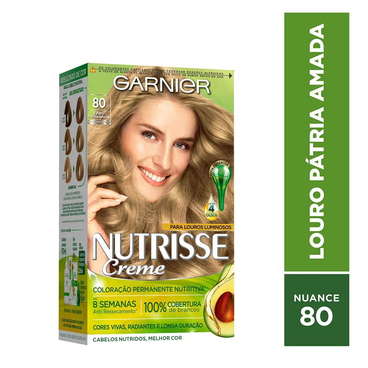 Tintura Permanente Nutrisse Creme 80 Loura Pátria Amada