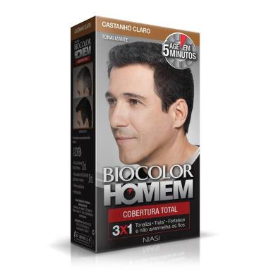 Tonalizante Capilar Biocolor Homem Castanho Claro com 1 unidade