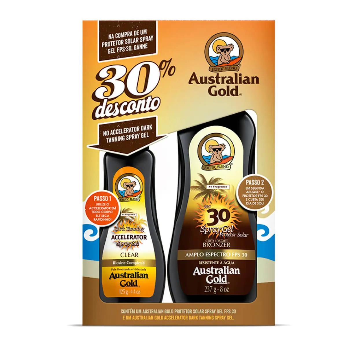 Kit Protetor Solar Instant Bronze FPS30 + Acelerador de Bronzeado Clear Dark Tanning