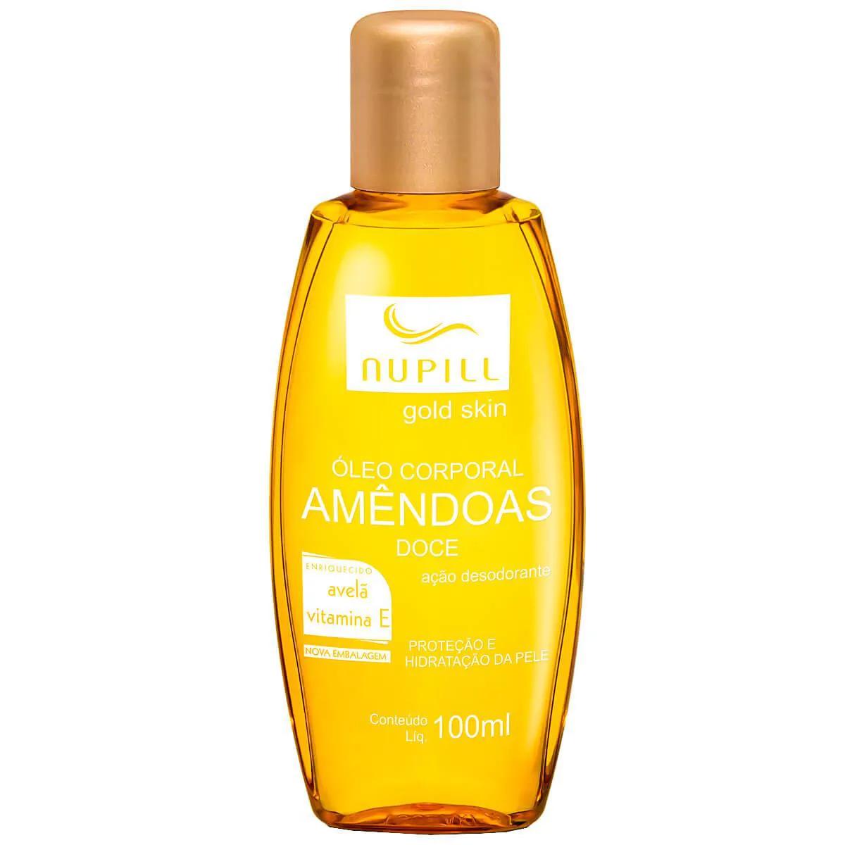 Óleo Corporal de Amêndoas Doce Nupill Gold Skin com 100ml