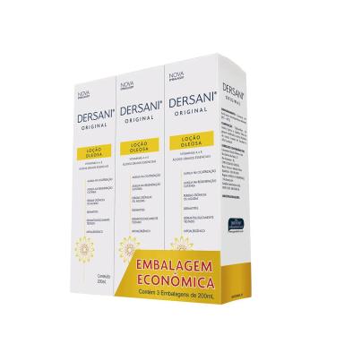 Kit Loção Hidratante e Dermoprotetora Dersani com 3 unidades de 200ml cada