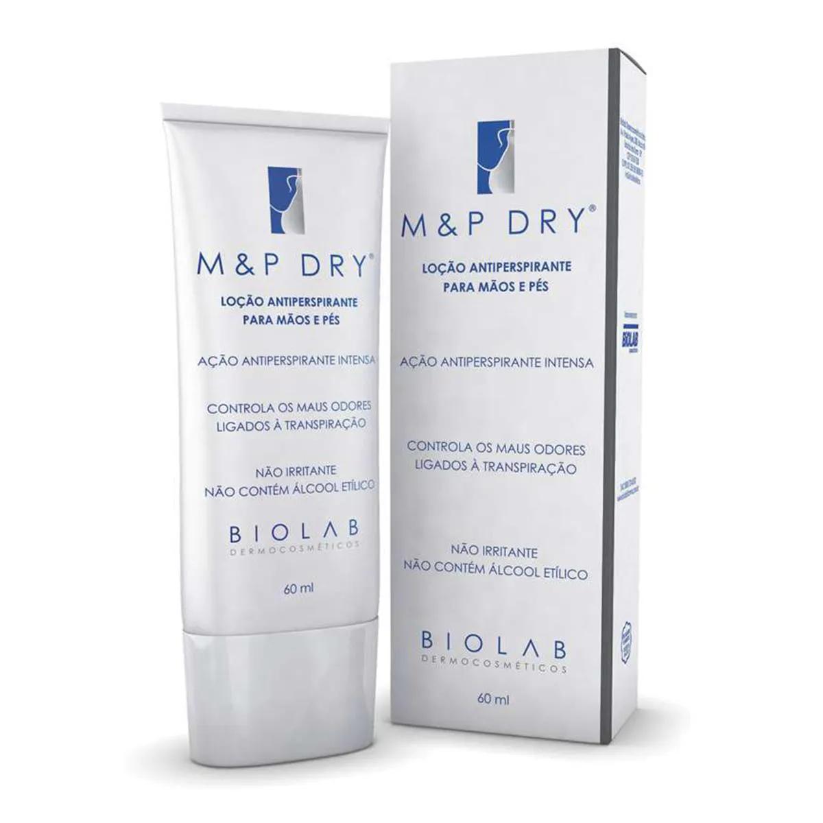 Loção Antiperspirante para Mãos e Pés Biolab M&P Dry com 60ml