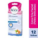 Cera Fria Veet Para o Rosto Pele Delicada com 12 folhas