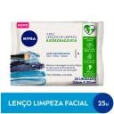 Lenço Demaquilante Nivea 3 em 1 Ação Refrescante 25 unidades
