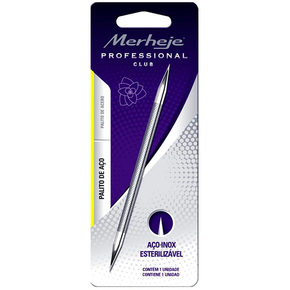 Palito de Unha Inox Merheje Profissional Club com 1 unidade