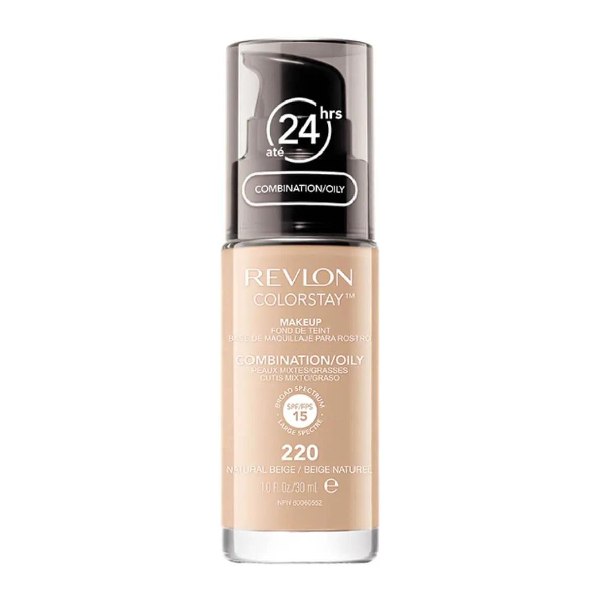 Base Líquida Revlon Colorstay Combination Oily Skin FPS 15 Cor 220 Natural Beige com 30ml