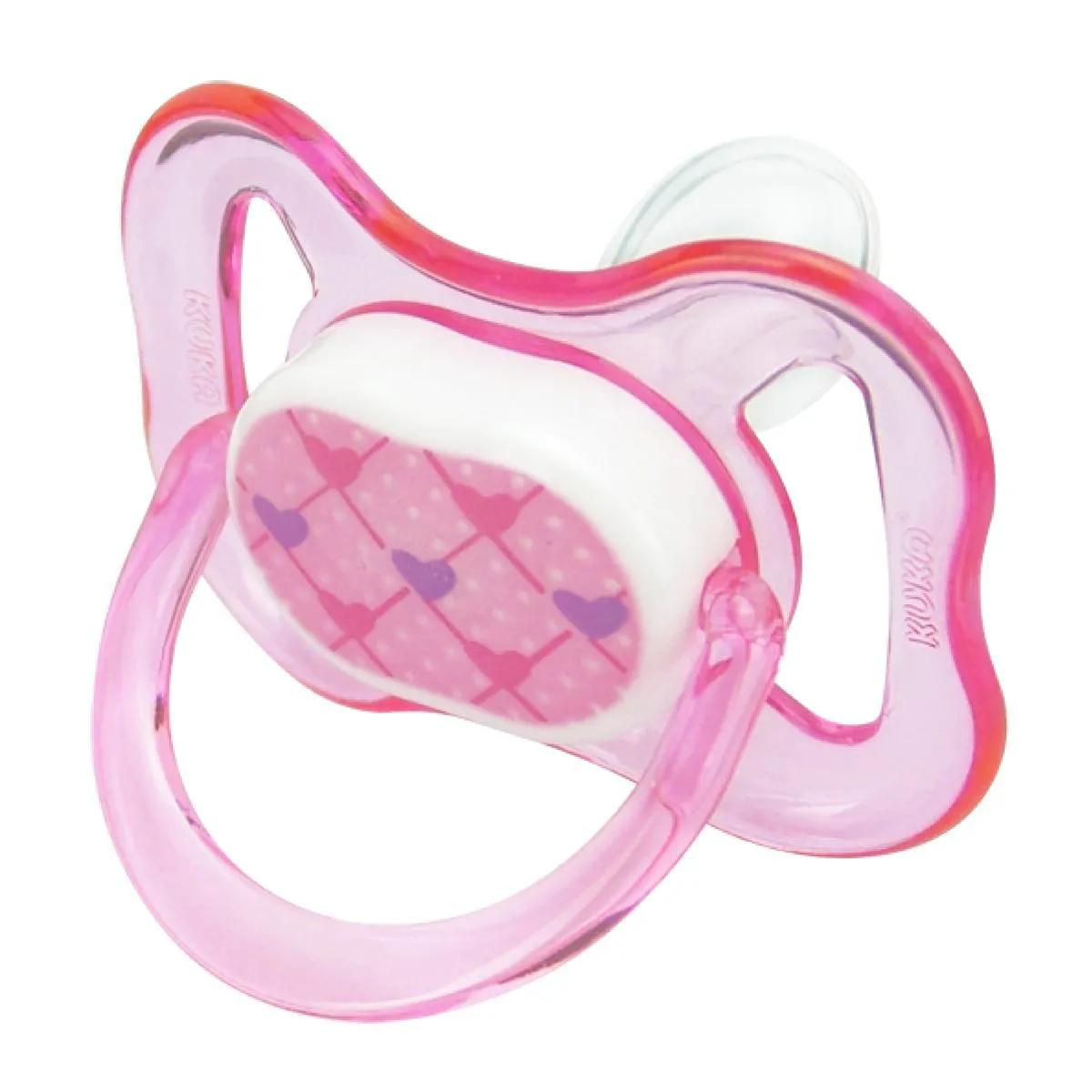 Chupeta Kuka Color Orto Rosa Decorada Fase 1 com 1 unidade