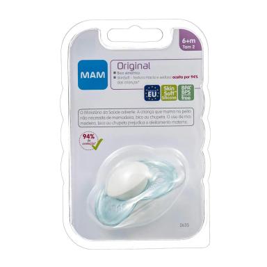 Chupeta MAM Original Cor Azul Tamanho 2 - maiores de 6 meses com 1 unidade