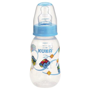 Mamadeira Kuka Natural Color Orto Cor Azul com Sistema Anticólica com 1 unidade