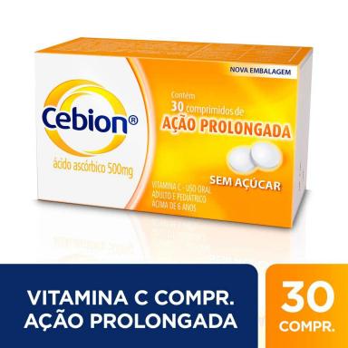 Vitamina C Cebion 500mg com 30 Comprimidos de Ação Prolongada