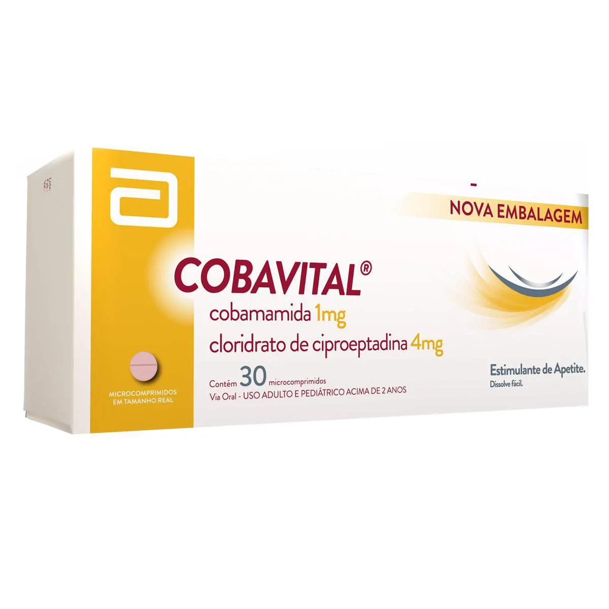 Cobavital Cobamamida 1mg + Cloridrato de Ciproeptadina 4mg 30 microcomprimidos