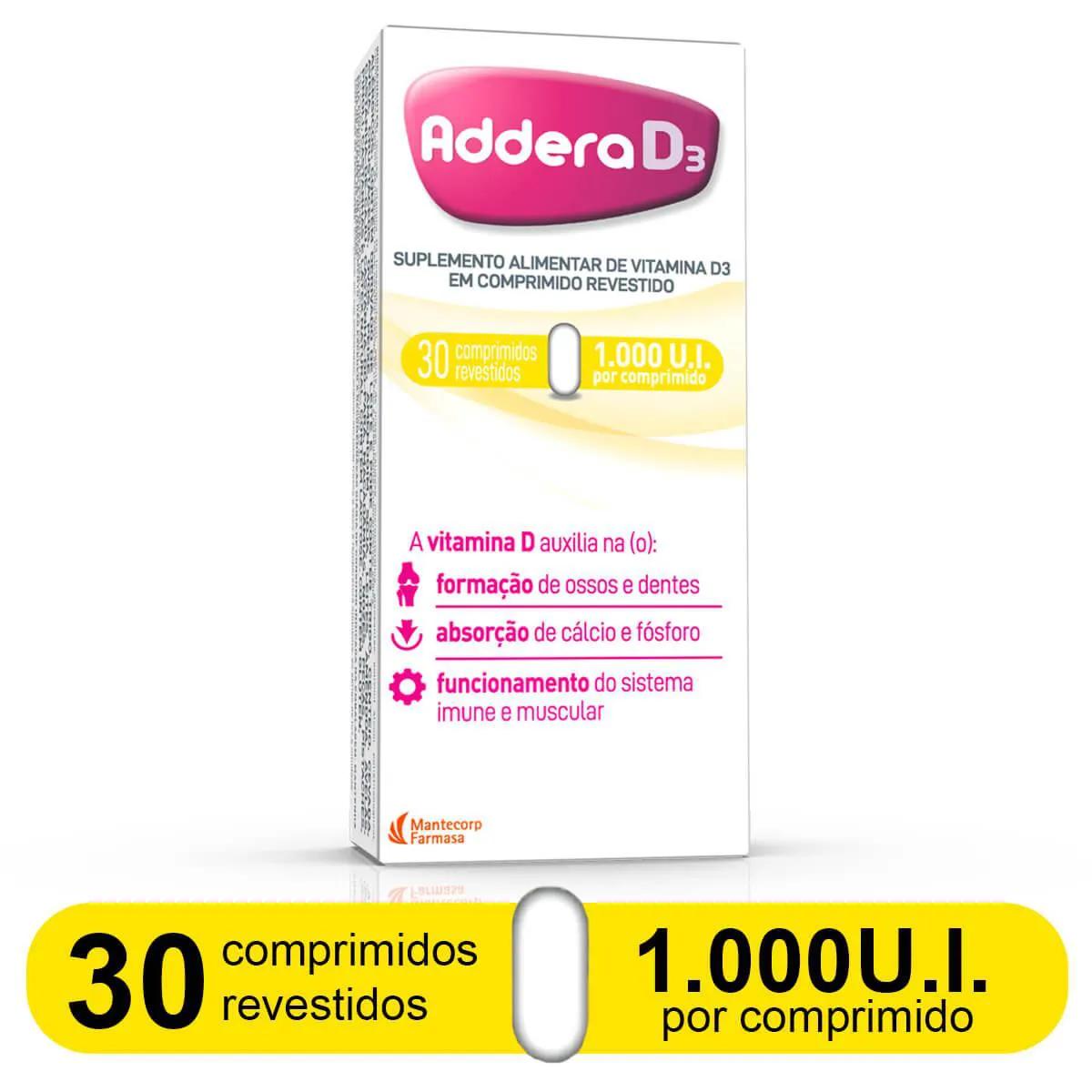 Vitamina D Addera D3 1.000UI com 30 comprimidos